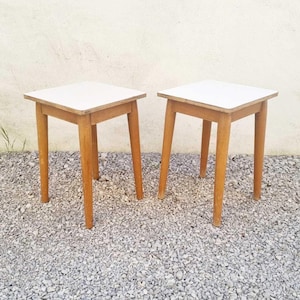 Pair of Mid Century Stools / Marles / Yugo Design / Vintage Chairs / Formica Wooden Stools / Stools / Retro Chairs / Yugoslavia / 1980 /&#39;80s
