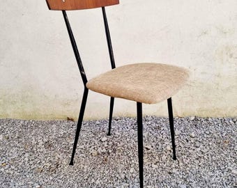 ミッドセンチュリーチェア：スカンジナビアデザイン、チーク材、新しいファブリック、イタリア製、1950年代