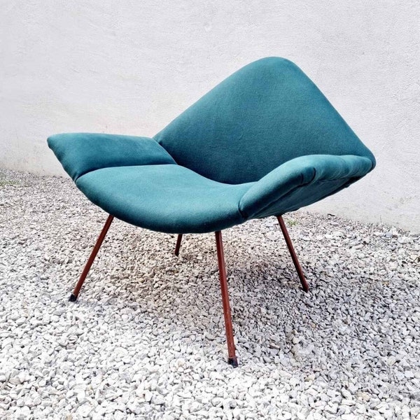 Mid Century Modern Lounge Chair / Vintage Easychair / Retro Home / New Green Fabric / Retro Chair / Rare Chair / 1960s / '60s