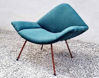 Sillón moderno de mediados de siglo / Sillón vintage / Hogar retro / Nueva tela verde / Silla retro / Silla rara / 1960 / '60