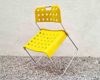 Postmodern Vintage Space Age Omkstack Chair by Rodney Kinsman for Bieffeplast Padova Italy / Retro Chair / Yellow Chair / Italy / 1970 /'70s