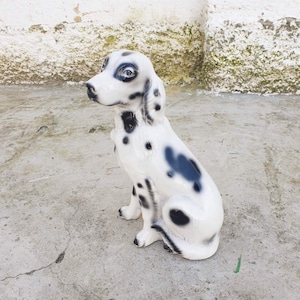 Large Dog Ceramic Sculpture / Glazed Terracotta / Hand Painted Sculpture / Home Decor / Decoration / Ceramic Decor / 1960 / Italy '60s