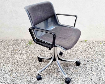 RESERVED! Mid Century Grey Plastic Chair by Osvaldo Borsani for Tecno / Model Modus / Italian Design / Desk Chair /Office Chair /Italy /'60s