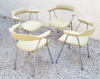 Set of 4 Mid Century Dining Chairs / Model 4455 / Niko Kralj Design / Stol Kamnik / Scandinavian Design / Pistachio Colour /Yugoslavia /'60s