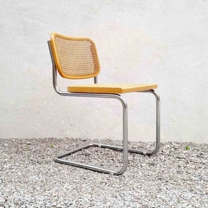 Mid Century Modern Marcel Breuer Cesca Chair / Marcel Breuer B32 Italian Cesca / Gavina Style / Beige / Dining Chair / Bauhaus / Italy /&#39;60s