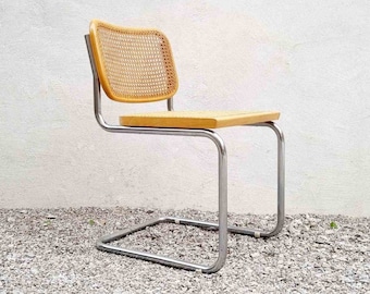 Mid Century Modern Marcel Breuer Cesca Chair / Marcel Breuer B32 Italian Cesca / Gavina Style / Beige / Dining Chair / Bauhaus / Italy /&#39;60s