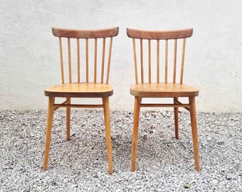 Pair of Vintage Dining Chairs / Lipa Ajdovščina / Mid Century Chairs / Brown Wooden Chairs / Dining Room Furniture / Yugoslavia / 1970 /'70s