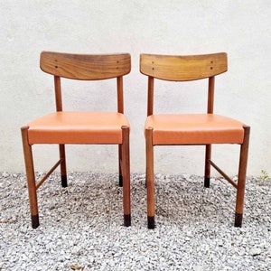 1 of 2 Mid Century Dining Chair / Scandinavian Design / Mogensen Style for Karl Andersson & Söner / Wooden Leather Chairs /Italy /1960 /&#39;60s