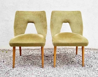 Pair of Vintage Lounge Chairs / Mid Century Easy Chairs / Green Velvet / Living room Furniture / Stol Kamnik Yugoslavia / Retro Home / '60s