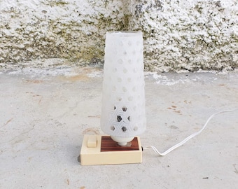 Retro Vintage  Table Lamp / Mid Century Modern Light / Bedside Lamp / Home Decor / Glass & Wood Lamp / Retro Lamp / Retro Lighting / '70s