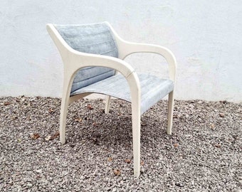 Mid Century moderne fauteuil / model Vivalda van Claudio Salocchi voor Sormani / houten stoel / hout en fluweel / retro stoel / Italië / jaren '60