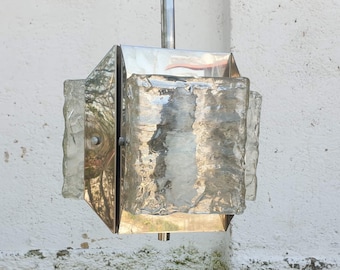 Mid Century Ceiling Lamp / Vintage Frosted Glass Ceiling Light / Italian Design / Vanity Ceiling Lamp van Hillebrand Germany / 1970 / '70s
