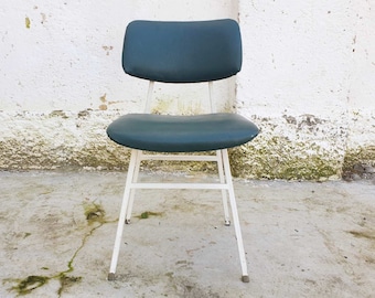 vintage / School / Office / Wooden / Metal / Petrol Color / Stol Kamnik / 1960s / Designed by Niko Kralj /Industrial Chair /Yougoslavia /'60s