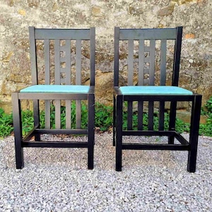 Pair of Postmodern Dining Chairs / Made in Italy / Wooden Chairs / Fabric Wooden Chairs / Dining Office Chairs / Retro Chairs / Italy / &#39;90s