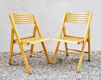 アンティーク木製折りたたみ椅子 2脚 - Etsy 日本