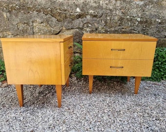 Pair of Mid Century Modern Nightstands / Model Carmen / Produced by Meblo /  Bedside Tables / Vinterior / Bedside Stands / Yugoslavia / '70s