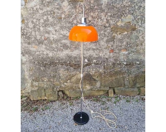 Mid Century Rare Orange Floor Lamp / Model Faro / Design Harvey Guzzini Italy / Vintage Floor Lamp / Retro Lighting / Italy / 1970 / '70s