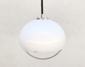 Mid Century Large White Ceiling Lamp / Model Lucerna / Vintage Lamp / Space Age Lighting / Design Harvey Guzzini / Italy / 1970 / '70s