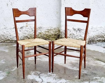 Pair of Mid Century Italian Chiavari Chairs / Design by Chiappe Guido / Vintage Design Chairs / Dining Chairs / Vinterior / Italy / '50s