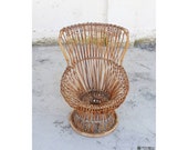 Mid Century Wicker Lounge Chair Model quot Margherita quot Designed by Franco Albini for Bonacina Italian Design 1950 Made in Italy 39 50s