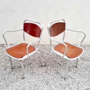 1 of 2 Mid Century B 236 Chair / Design Gastone Rinaldi / Produced by Rima Italy / Metal Armchairs / Home and Office / Italy / 1951 / '50s image 9