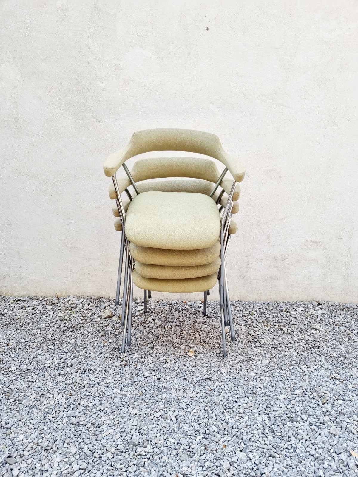 Set of 4 Mid Century Dining Chairs / Model 4455 / Niko Kralj