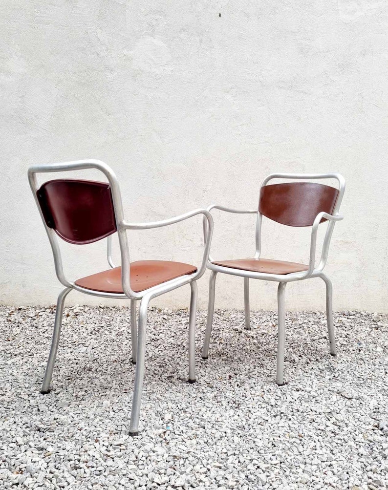 1 of 2 Mid Century B 236 Chair / Design Gastone Rinaldi / Produced by Rima Italy / Metal Armchairs / Home and Office / Italy / 1951 / '50s image 6