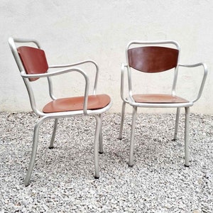 1 of 2 Mid Century B 236 Chair / Design Gastone Rinaldi / Produced by Rima Italy / Metal Armchairs / Home and Office / Italy / 1951 / '50s image 3