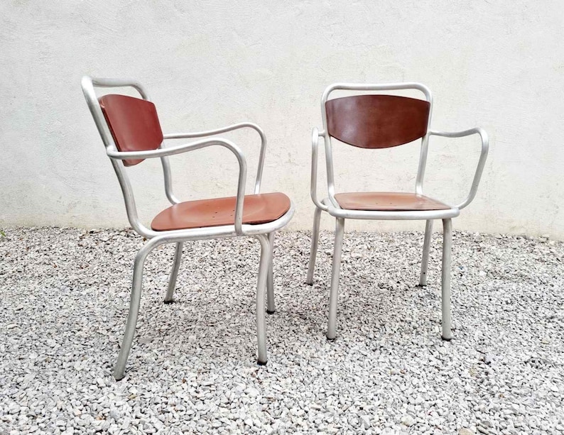 1 of 2 Mid Century B 236 Chair / Design Gastone Rinaldi / Produced by Rima Italy / Metal Armchairs / Home and Office / Italy / 1951 / '50s image 3