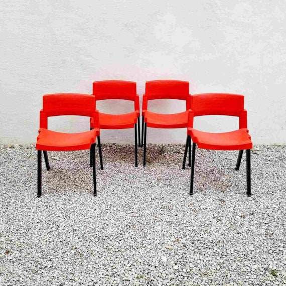 Red retro chairs sale
