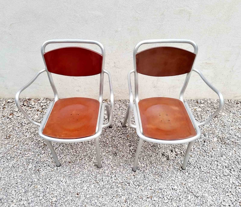 1 of 2 Mid Century B 236 Chair / Design Gastone Rinaldi / Produced by Rima Italy / Metal Armchairs / Home and Office / Italy / 1951 / '50s image 10