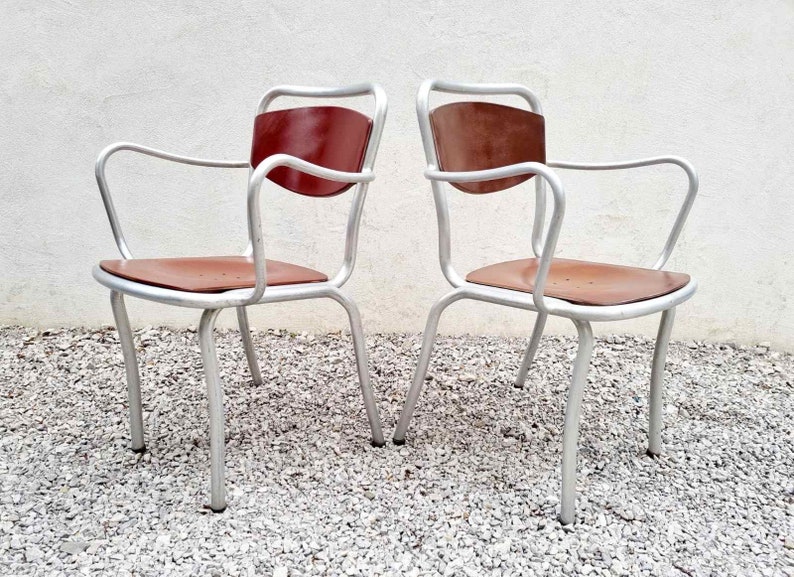 1 of 2 Mid Century B 236 Chair / Design Gastone Rinaldi / Produced by Rima Italy / Metal Armchairs / Home and Office / Italy / 1951 / '50s image 7