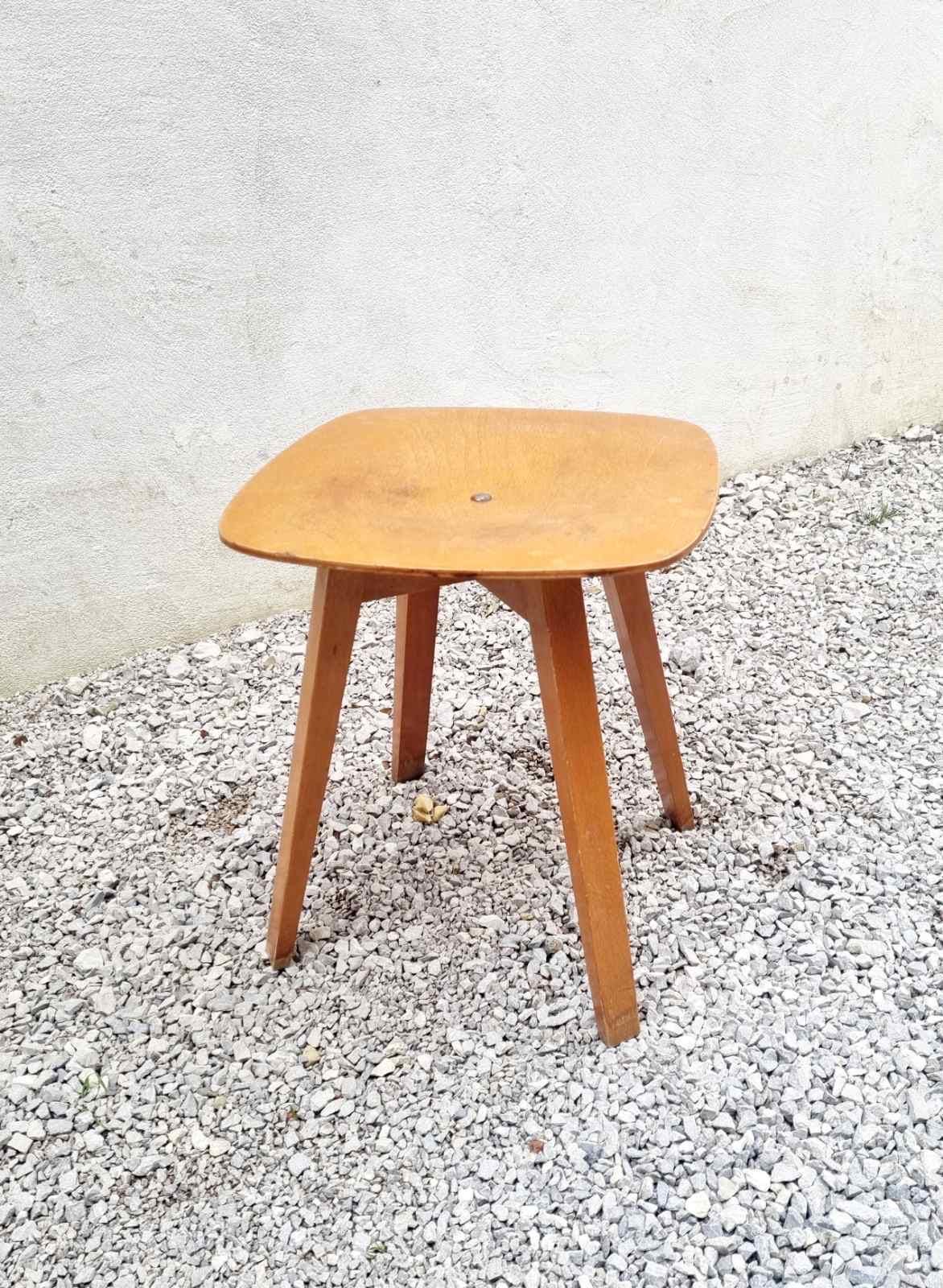 フランス ビンテージ Vintage Stool Stol Kamnik 北欧 Mid Century Wooden Stool / Niko Kralj Design / Produced by Stol