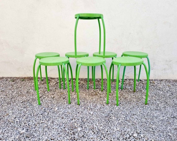 Tabouret vintage en plastique et métal, Suède 1960