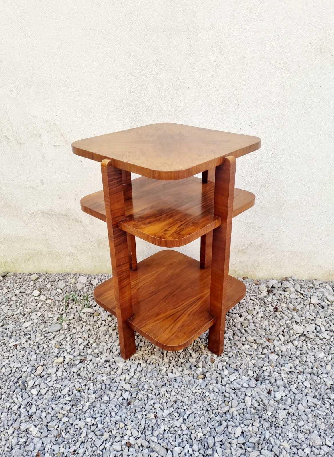 Table basse Art Déco / Table d'appoint Mid-Century / Table basse vintage / Tables basses / Tables en bois / Tables de salon / Italie / Années 50