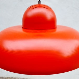 Mid Century Modern Pendant Lamp / Produced by Sijaj Hrastnik / Vintage Ceiling Lamp / Red Metal Lamp / Red Hanging Lamp / Retro Light / '70s image 4