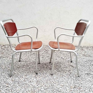 1 of 2 Mid Century B 236 Chair / Design Gastone Rinaldi / Produced by Rima Italy / Metal Armchairs / Home and Office / Italy / 1951 / '50s image 2