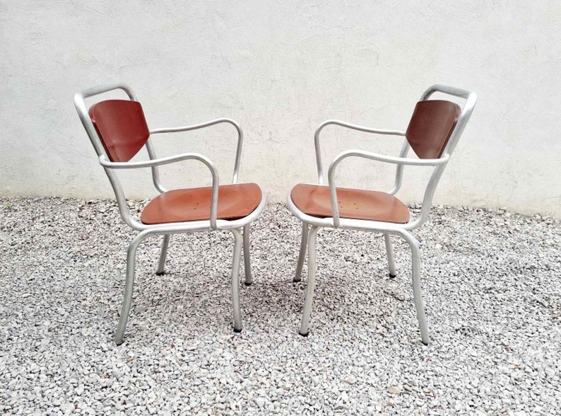 1 of 2 Mid Century B 236 Chair / Design Gastone Rinaldi / Produced by Rima Italy / Metal Armchairs / Home and Office / Italy / 1951 / '50s image 2