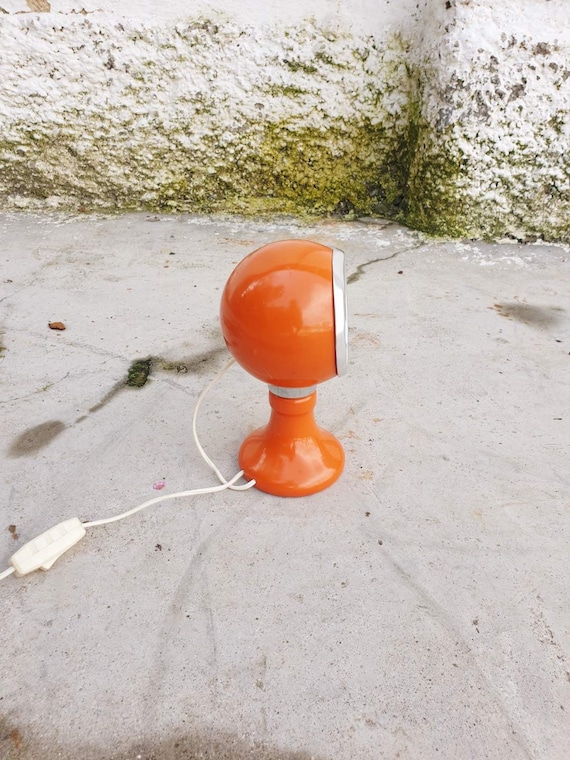 Vintage Table Light / Space Age Table Lamp / Orange Lamp / Eyeball