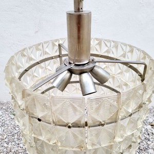 Mid Century Ceiling Lamp / Carl Fagerlund Style / Swedish Design / Vintage Glass Chandelier / MCM Lighting / MCM / Sweden / 1960 / '60s image 4