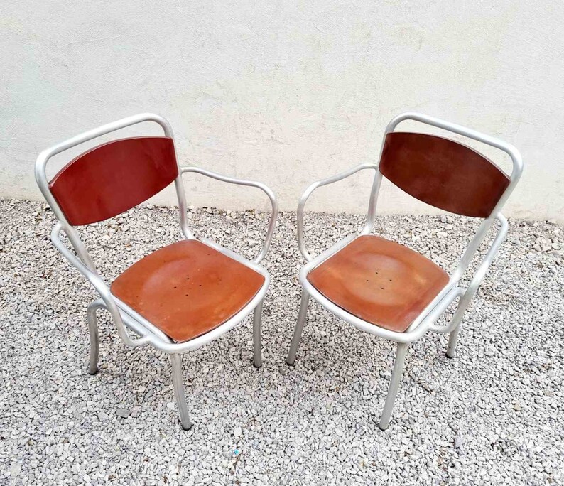 1 of 2 Mid Century B 236 Chair / Design Gastone Rinaldi / Produced by Rima Italy / Metal Armchairs / Home and Office / Italy / 1951 / '50s image 4