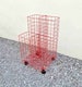 Mid Century Modern Italian Metal Mesh Stand / Storage Unit for Paper Rolls Architectural Drawings / Red Metal Storage / Italy / 1980 / '80s 