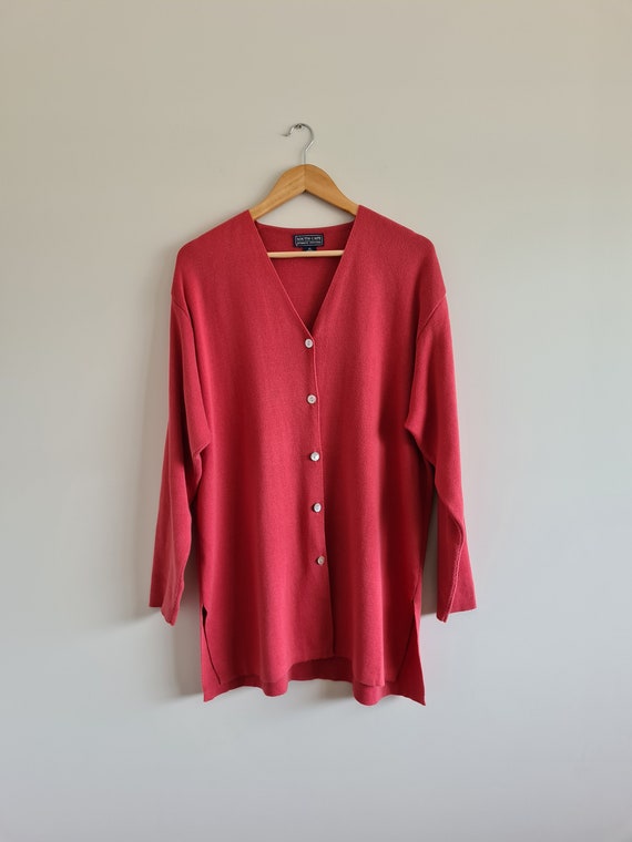 90s Womens oversized Cotton Minimal Cardigan Water