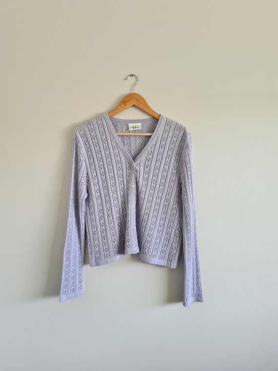 90s Lilac cardigan | knit cardigan | lightweight c