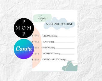 Skincare Routine Template | EDIT IN CANVA