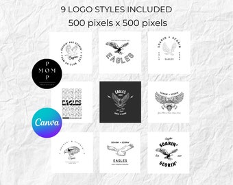 9 Eagles Team Logos - Soarin' and Scorin' - EDIT IN CANVA - 500px x 500px