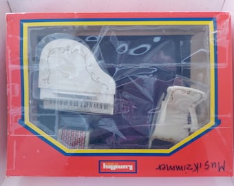 Lundby グランドピアノ、スツール、ロッキングチェア付き、新品。