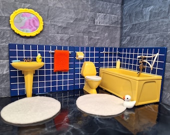 Juego de baño completo original Lundby con pequeños accesorios incluidos. -   México