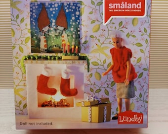 Lundby original fireplace with lights and accessories inclusive,  Brand new