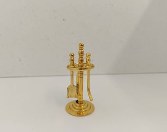 Dollhouse fireplace tools, Lundby size
